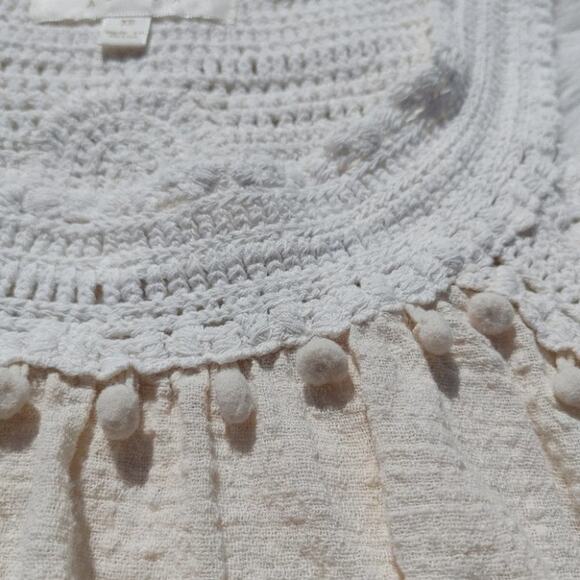 Adiva Size Extra Small XS Light Cream White Crochet Boho Retro Festival Texture - Picture 6 of 10
